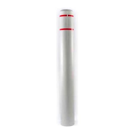 Post Guard Post Guard  Bollard Cover, 7" Dia. x 52"H, Grey W/ Red Tape,  7X52GYR